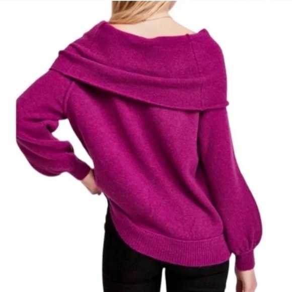 Free people echo beach cowl neck pullover sweater size medium - Picture 3 of 5